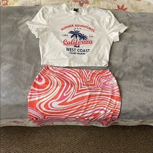 selling both skirt and shirt